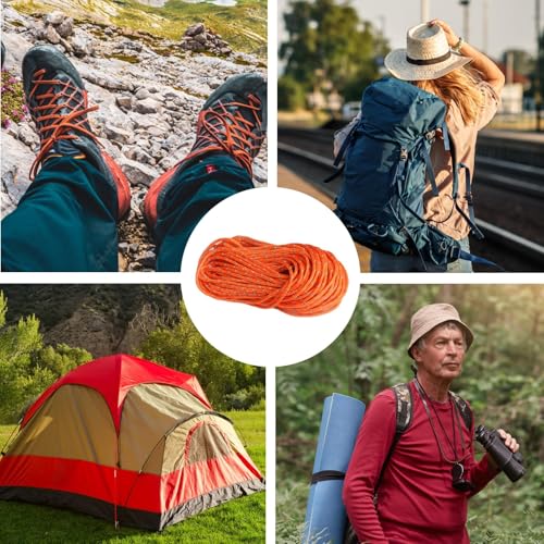 Clydewy Camping Rope Reflective Tent Guy Ropes 2mm Diameter 65 Feet Orange for Outdoor Camping Hiking Awning Tents - Image 5