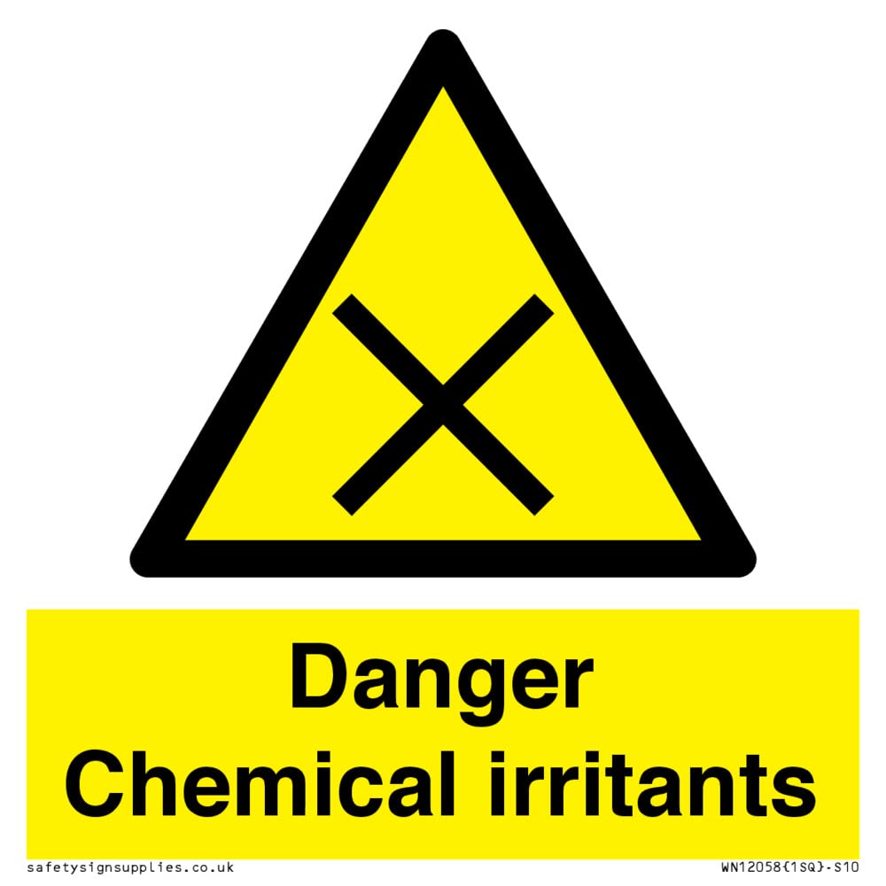 Danger Chemical irritants Sign - 100x100mm - S10
