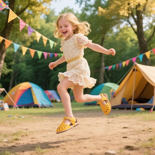 Image of THEE BRON Toddler Girls Espadrilles Sandals Hollow Out Rustic Dress Shoes