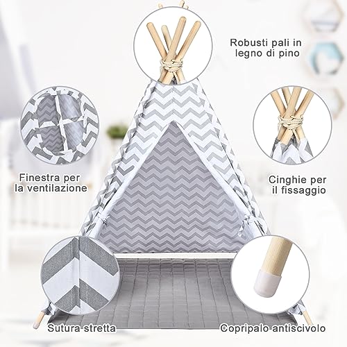 COSTWAY Tenda da Gioco Indiana per Bambini, Teepee...