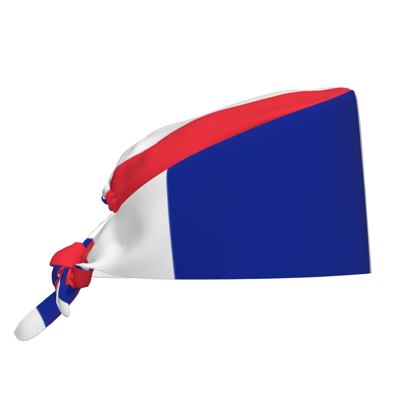 YYHWHJDE Bouffant Scrub Caps French Flag Prints - Adjustable Surgical Caps for Men and Women Black