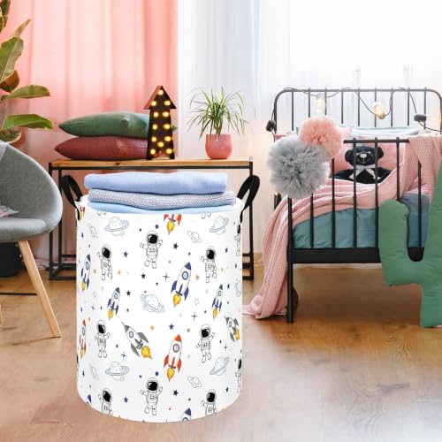 Image of Kids Laundry Hamper Clothes Gift Basket Storage Laundry Baskets Organizer Bin with Handles for Nursery Room