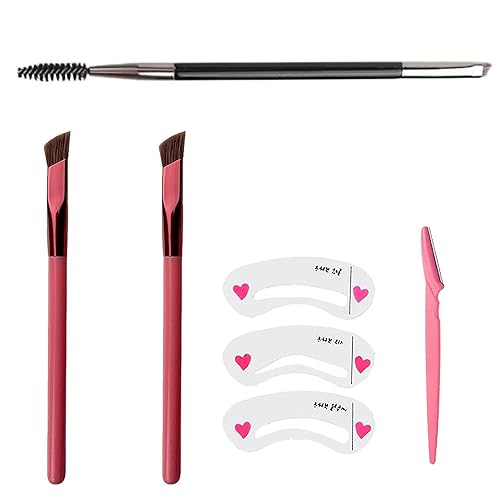 2 brochas multifunción para cejas con cortador de cejas y tarjeta de cejas cepillo de contorno para mujeres y niñas