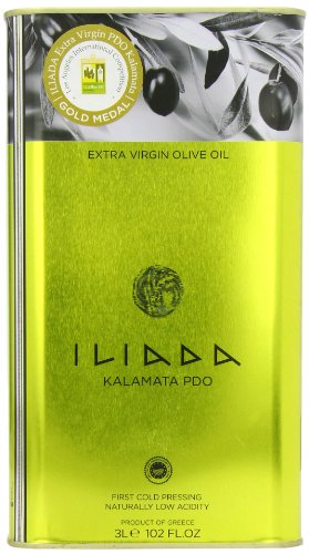 Iliada Extra Virgin Olive Oil Tin, 3 Liter (2 Pack (3 Liter))