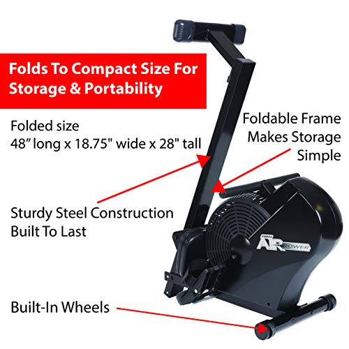 Stamina Air Rower Rowing Machine storage options and measurements