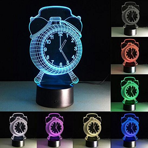 7色の変更3Dホログラムファンタジーライトアクリルナイトライトとタッチスイッチ (目覚まし時計)