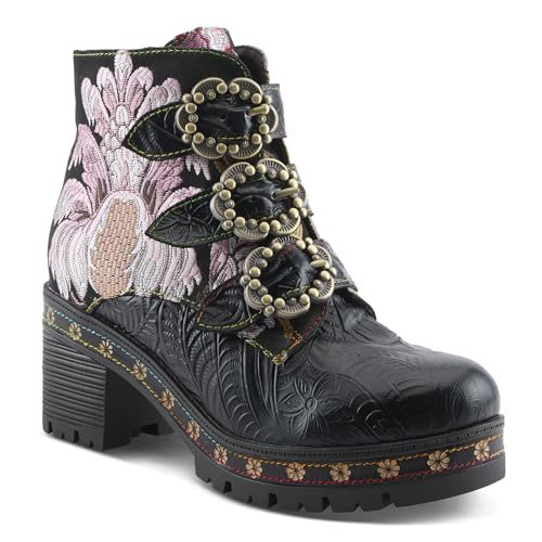 Spring Step L'Artiste Brazza Platform Booties | Bold Artistic Embroidered Leather Ankle Boots2
