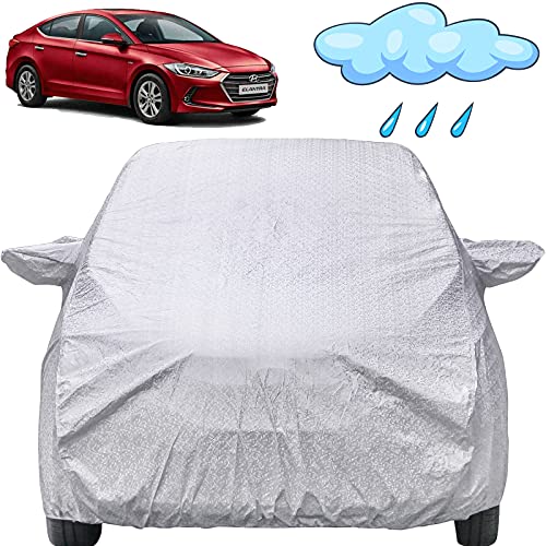 Image of Autofact Waterproof Car Body Cover Compatible with Hyundai Elantra (2016 to 2019) with Mirror Pockets (Shinning Silver)
