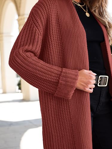 Image of ANRABESS Women Knit Long Cardigan Long Sleeve Open Front Lapel Oversized Sweater Coat 2025 Fall Duster Outerwear Clothes