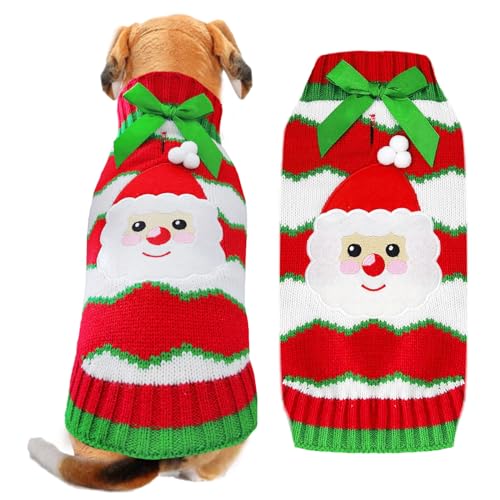 Hunde-Pullover Mit Rollkragen & Rock – Strick, Karomuster, Warm Für Herbst/Winter, In Rosa/Rot, Mit Leinenloch