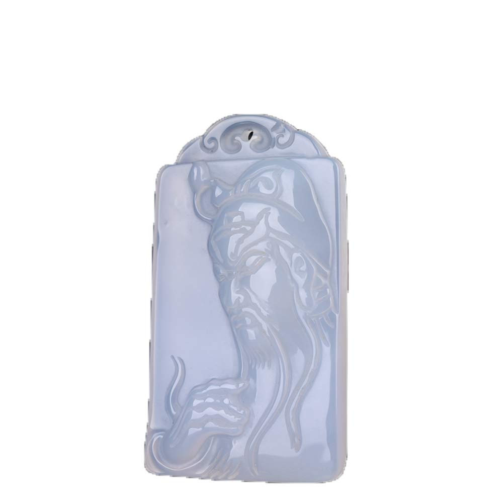 Pure Natural Guan Gong Pendant Exquisite Wu Caishen Guan Yu Brand White Chalcedony Agate Zhongyi Guan Yu Pendant Jade Pendant