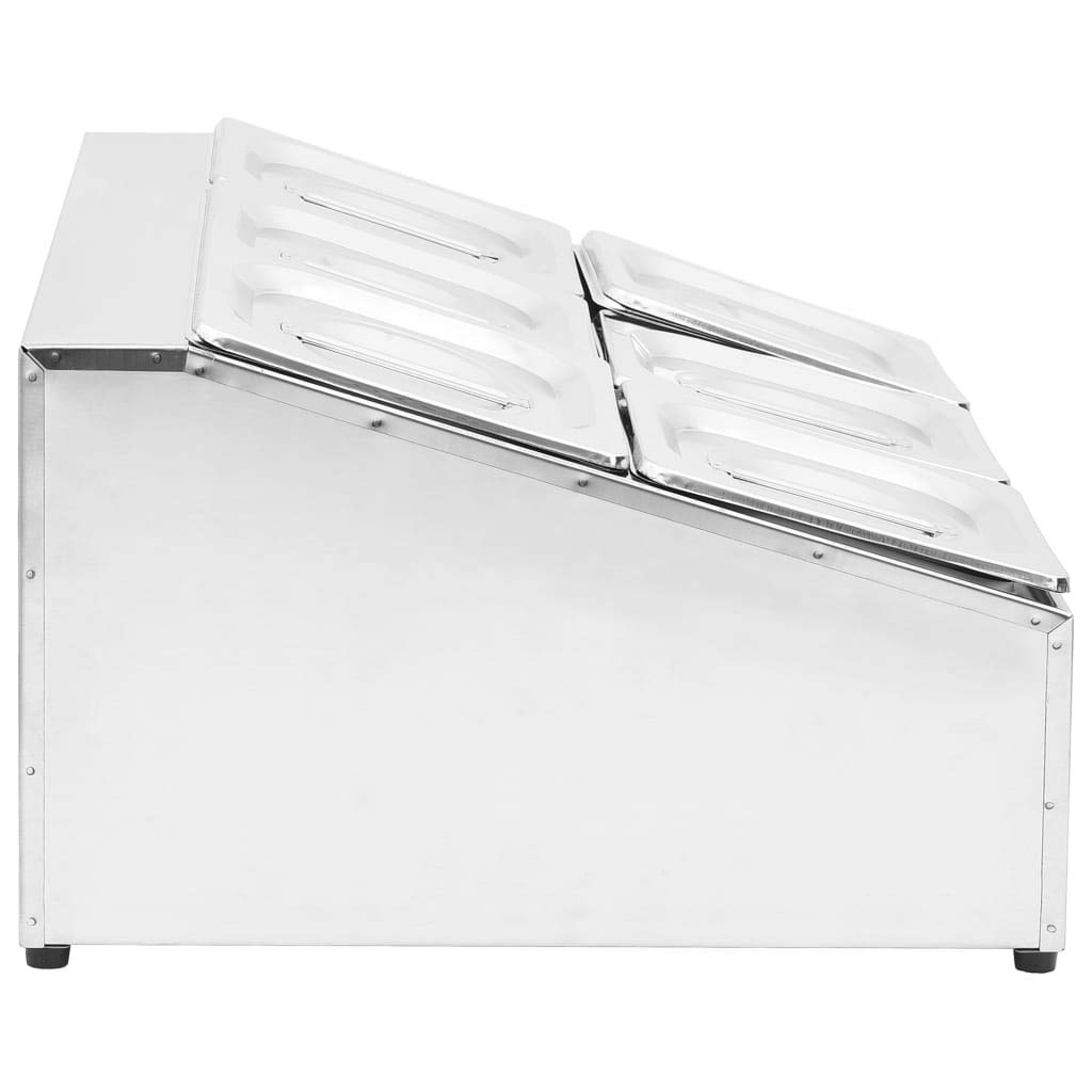 Homgoday Soporte de Bandejas Gastronorm Doble Fila - Acero Inoxidable, 6 Contenedores GN 1/6, Apto Lavavajillas