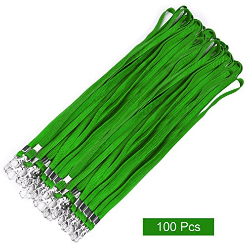Fushing 100pcs 45cm Nackenband Schlüsselband mit Swivel Schließe für ID-Karten, Abzeichen, Schlüssel, Mitarbeiter, Besucher, usw