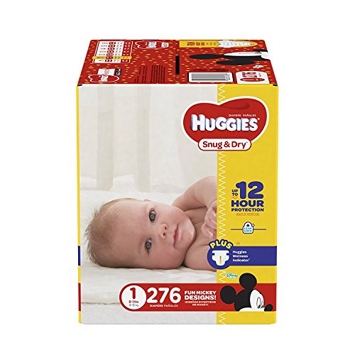 Image of HUGGIES Snug & Dry Baby Diapers, Size 1 (fits 8-14 lbs.), 276Count, ECONOMY PLUS (Packaging May Vary)