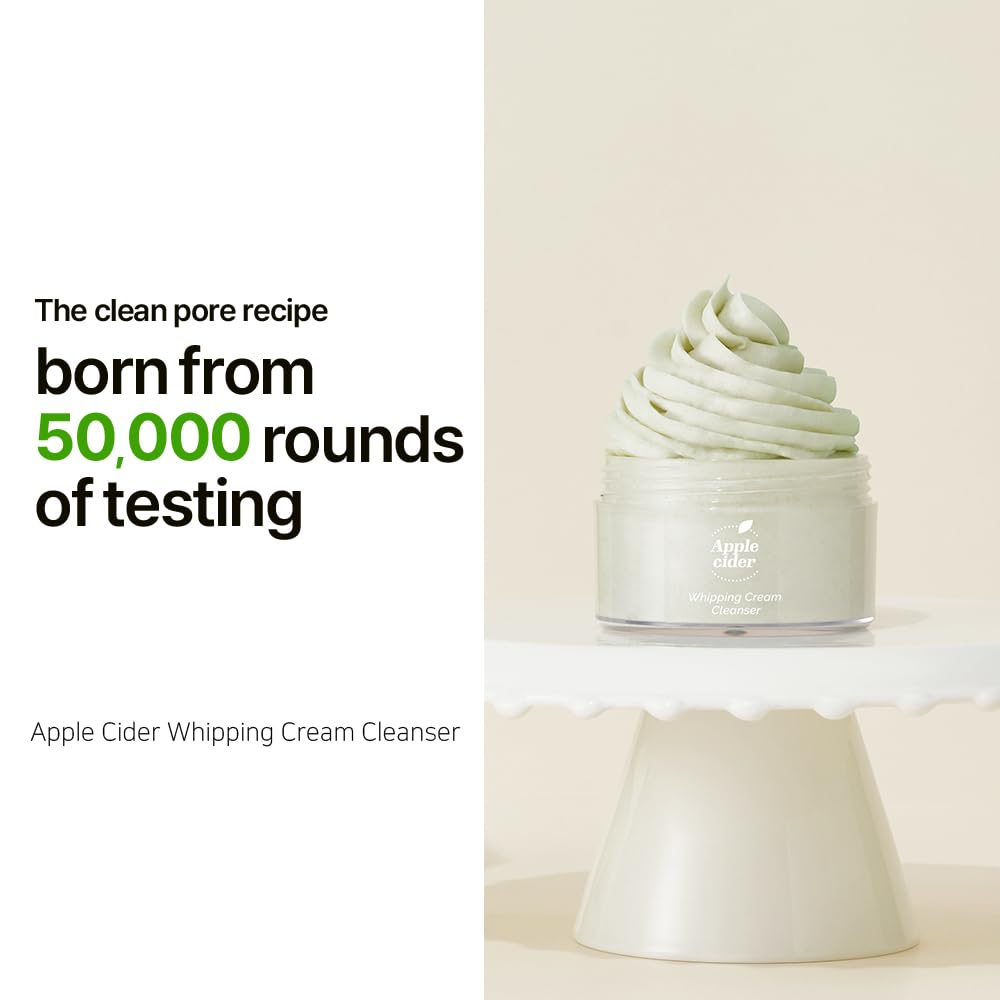 Ariul Apple Cider Whipping Cream Cleanser – Effective Pore Cleansing, Refreshing & Balancing, Rich Foam with Natural Ingredients, Korean Skin Care, 100g / 3.38 oz