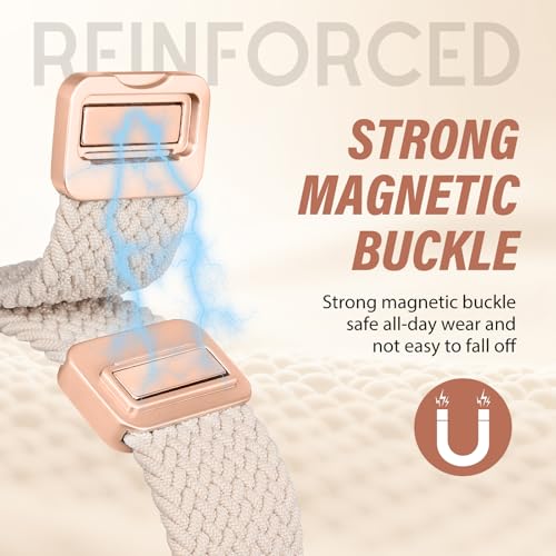 Image of TOYOUTHS Braided Magnetic Band Compatible with Apple Watch Bands 38 /40 /41 /42 /44 /45 /46 /49mm Women Men, Dressy Celtic Metal Stretchy Elastic Strap for iWatch Series 11 10 9 8 7 6 5 4 SE /Ultra 3 2 1