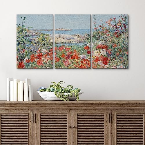 wall26 Canvas Print Wall Art Set Watercolor Pastel Flower Field Coastal Landscape Nature Wilderness Illustrations Modern Art Decorative Floral Botanical Minimal Calm/Relax for Bedroom - 16"x24" x 3 - Image 2