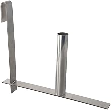 Supporto per lo srotolamento in metallo argentato per strisce frangivista in PVC, gancio per l'installazione su pannelli di recinzione a doppio polo, antiruggine per giardino e uso
