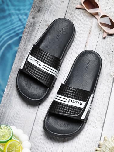 Image of URJO PURE 55 Men's Sliders /Slippers Lightweight Super Flexible Arch Support Durable Anti Skid & Stylish Dailywear Sliders /Slippers for Men (URJO By Welcome)