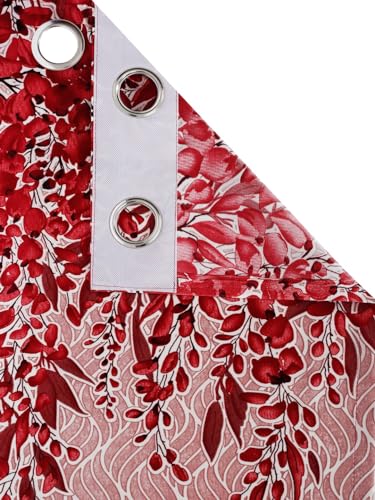 Image of Home Sizzler 2 Pieces Sunflower Panel Eyelet Polyester Door Curtains - 7 Feet, Maroon