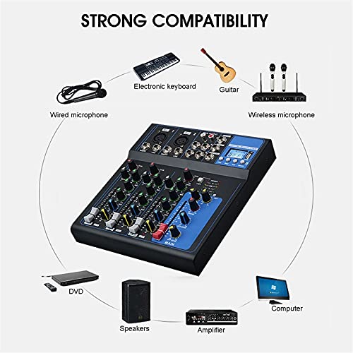 WanuigH Audio-Mixer 4-kanaals Bluetooth DJ-Mic-USB-drive spelen-compensatie aanpassing audiomic Contrl Eenvoudige… - Image 5