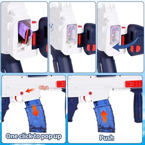 Image of Storio Rechargeable Electric Automatic Water Blaster Spray Gun for Adults Children with Double Water Tank, Spray Gun, Large Range 7-10 M, Summer Beach Outdoor Swimming Pool Party