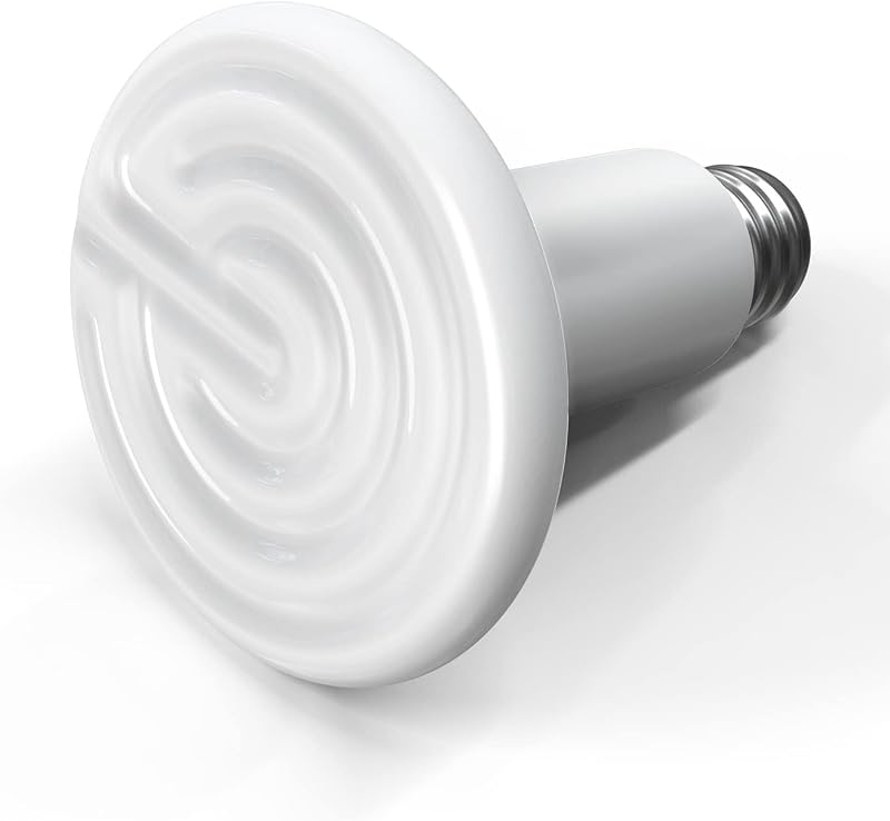 Lâmpada de Aquecimento Cerâmica para Terrário Simple Deluxe 100 W sem Emissão de Luz, Base E26, Branca, Pacote com 1