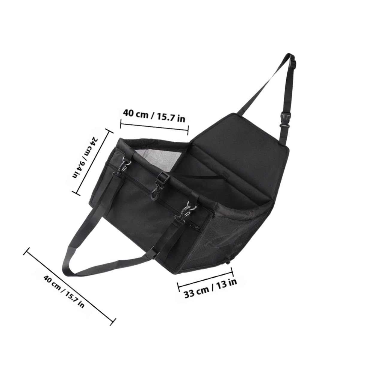 Bolsa para Asiento de Coche para Mascotas Transpirable y Resistente al Agua con Barras de Soporte Gruesas para Perros y Gatos con Correa Ajustable y Almacenamiento Frontal para