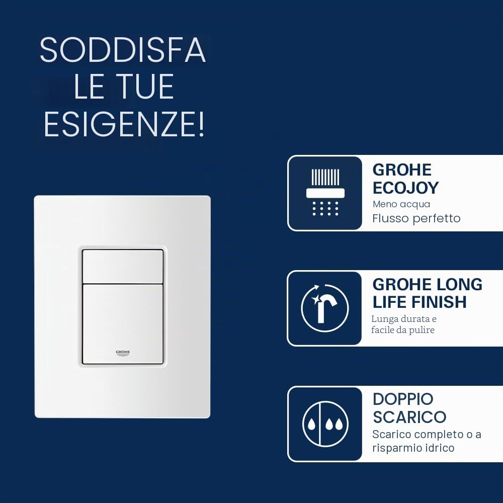 GROHE Skate Cosmopolitan Placca di comando WC per cassette di scarico a scomparsa Bianco 38732SH0