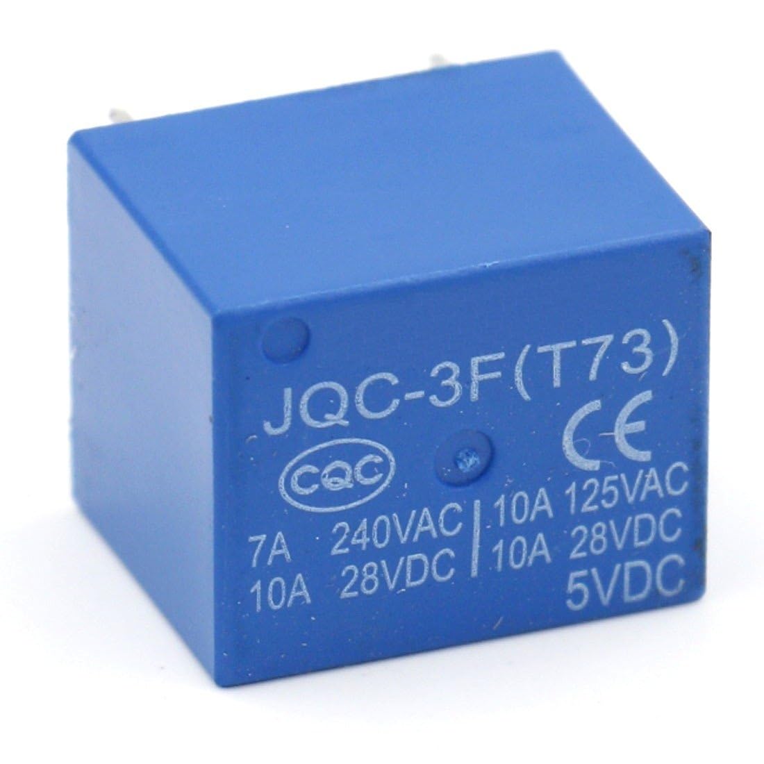 Baomain PCB Power Relay JQC-3F (T73) 5VDC SPST 7A 250VAC 10A 125VAC/28VDC 5 Pins Pack of 10
