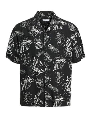 JACK & JONES Jjrox AOP Resort T-Shirt SS, Noir, M