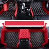 Custom Making Car Floor Mats for 95% Sedan SUV Sports Car Full Coverage Cute Men Women Pads Protection Non-Slip Leather Floor Liners (Red Black 1)