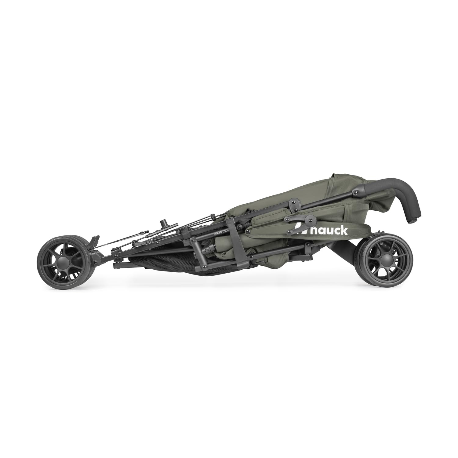 Hauck Fold N Care, passeggino leggero con parapioggia, da 6 mesi a 22 kg, pieghevole, pieghevole, parasole UPF 50+, ruote in EVA, cestino grande, passeggino da viaggio, colore: verde oliva