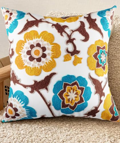 Housse de coussin brodée à motifs géométriques coton doux taie décoration maison - 2