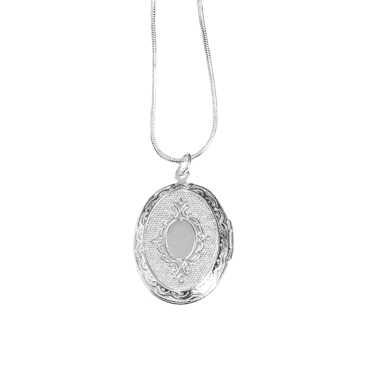 Solid 925 Sterling Silver Vintage Oval Locket Necklace for Hair, Photo, Keepsake Gifts for Mum Her Wife Girlfriend Anniversary Birthday Mothers Day Christmas Valentines