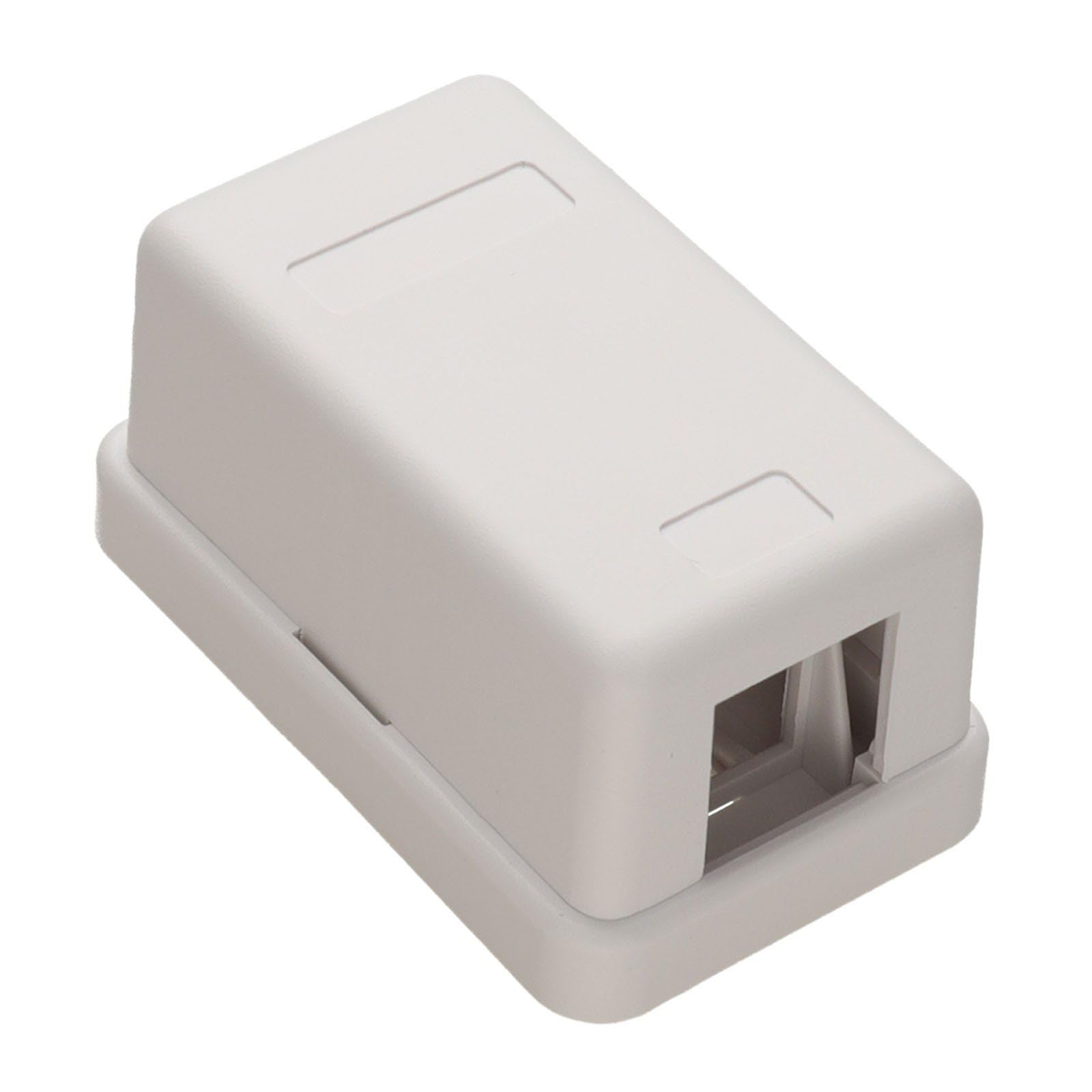 kenable Keystone Housing 1 Port White Wall Plate for Snap-in Keystone Modules Voice Data AV Network Connections