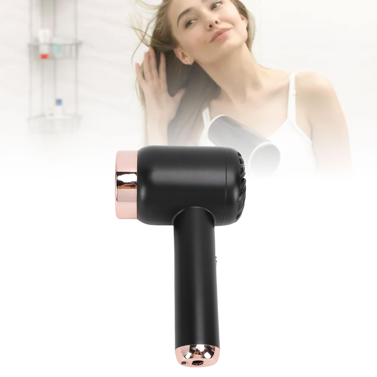 Asciugacapelli Portatile Asciugacapelli Senza Fili 1000W Asciugacapelli USB Ad Alta velocità con Caldo e Freddo Ionico Negativo per Viaggi a Casa (Spina europea 220 V)