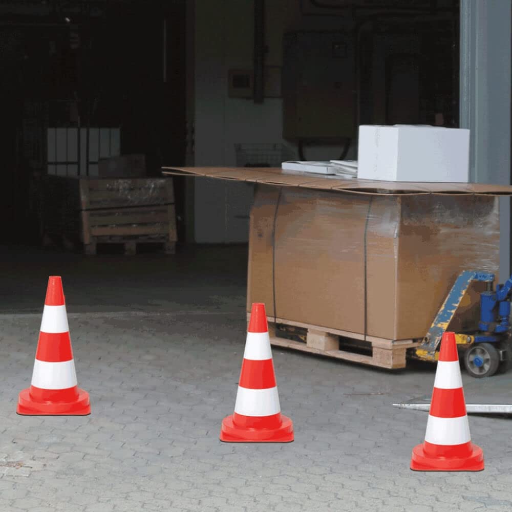 10 Stück Leitkegel, rot tagesleuchtend/weiß, Weich-PVC, 50 cm, 1,3 kg aus Kunststoff, Art.-Nr. 35773 | Leitkegel | Pylone | Markierungskegel