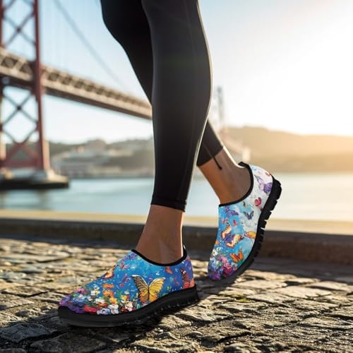 Image of Womens Slip On Walking Shoes Non Slip Loafer Breathable Holiday Travel Shoe Lightweight Casual Low Top Sneakers SizeUS 5.5-11.5