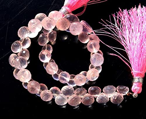 Quartz rose véritable LKBEADS briolettes facettées oignon d'exception 8-12mm
