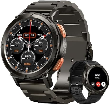 Montre Connectée Homme, 60 Jours d'Autonomie, 50M Étanche, Écran ...