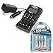ANSMANN Individual Cell Battery Charger Powerline 4 Pro for NiMH Rechargeable Batteries AAA & AA with USB Port for Smartphone etc. - 4 Bay Universal recharger for Double A, Triple A Batteries