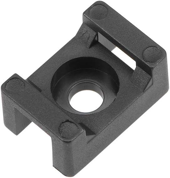 uxcell Cable Tie Base Saddle Type Mount Wire Holder Permanently Anchor To Wall Desk 15x10x7mm Black 50pcs