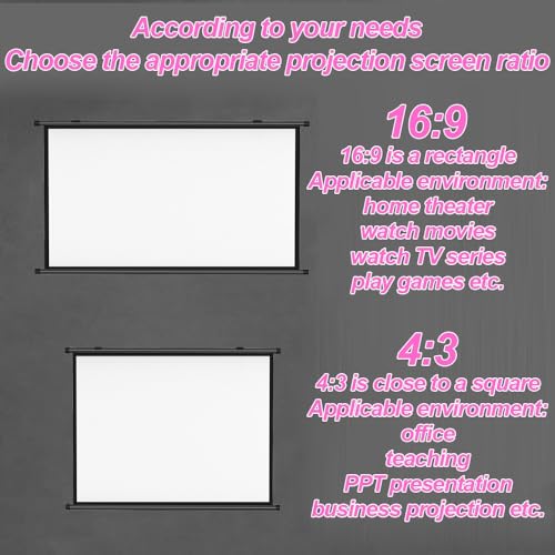 Pantalla de proyección manual 72 pulg 16:9 para cine en casa miniatura 5