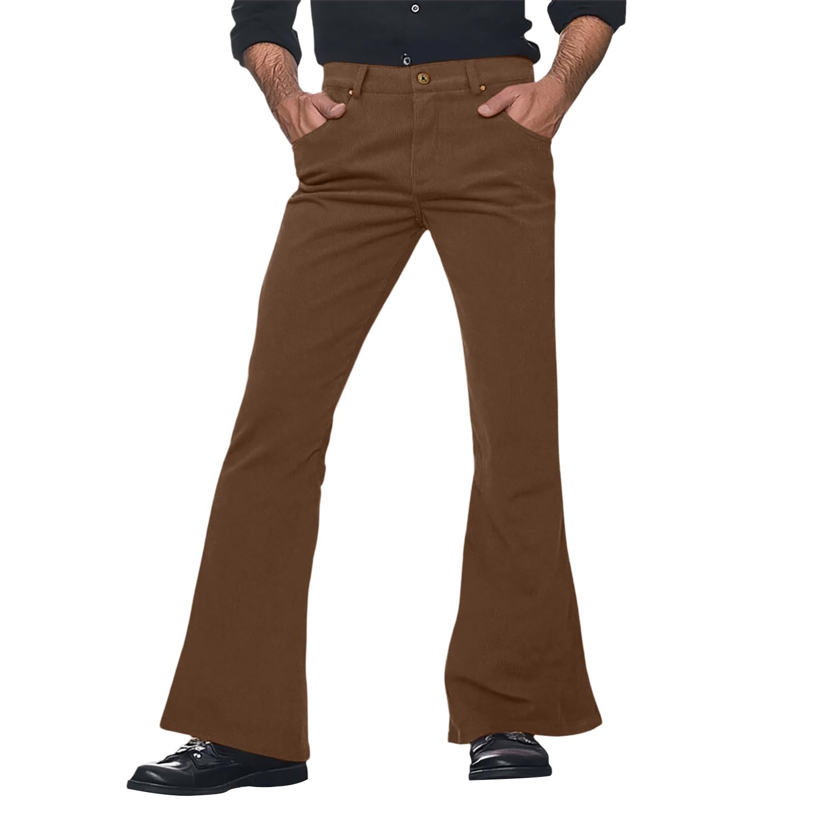 Schlaghose Herren 70Er Jahre Hose Hippie Anzughose Herren Stretch, 70Er Jahre Outfit FaschingskostüMe MäNner Hippie Disco Style Schlaghose FüR Karneval