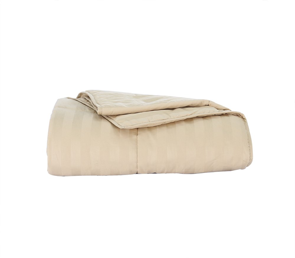Cottonpure 100% Sustainable Cotton Filled Blanket, King, Wheat