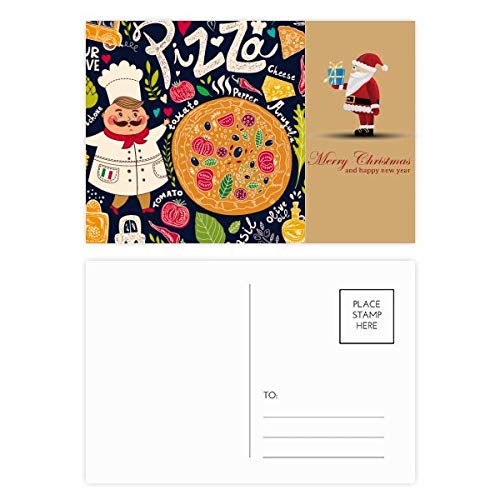 Cartes postales Cook Pizza Italie Tomate Noël par lot de 20 pièces pour correspondances festives