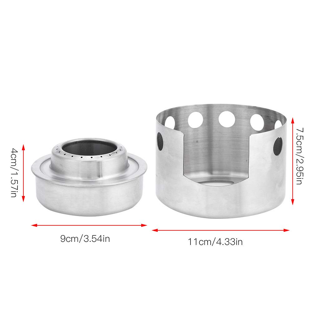 MAGT Mini Réchaud à Alcool Portable – Acier Inoxydable, Support Stable, Compact Pour Camping, Randonnée, Pique-nique