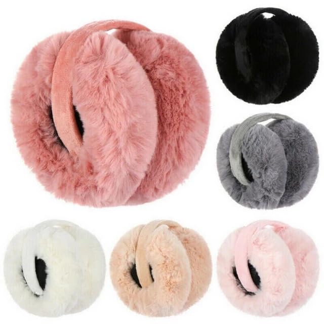 Image of Girl Winter Earmuffs Outdoor Wear Soft Faux Fur Plush Ear Warmer Minnie Design Windproof Woolen Warm Ear Muff Men & Women (Freesize)