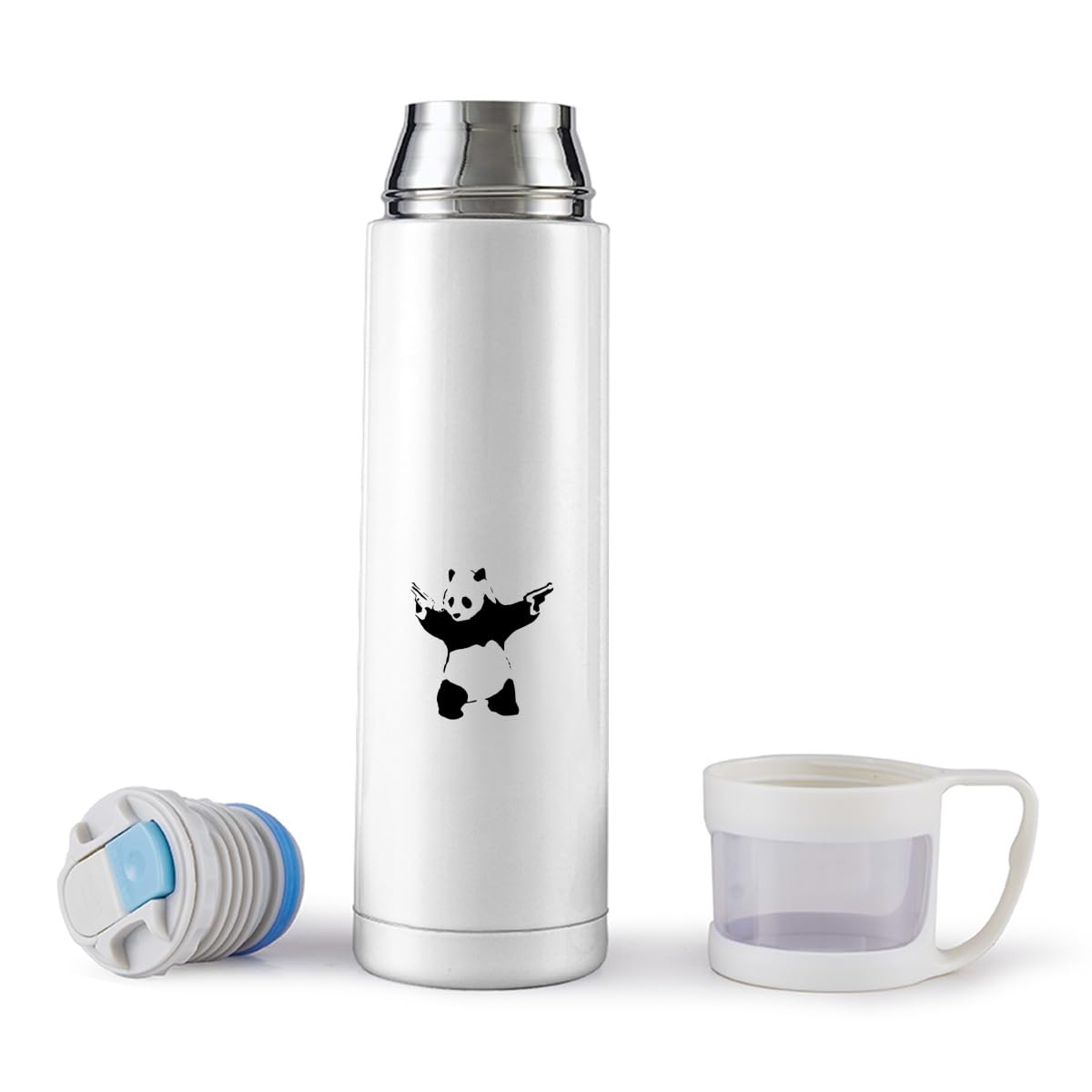 PANDA ステンレス水筒 シルバー Amazon｜水筒 バンクシー Banksy パンダ ステンレスボトル マグボトル